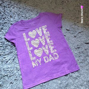 The Children's Place Girls' Short Sleeve Graphic T-Shirt NWT - Love My D…